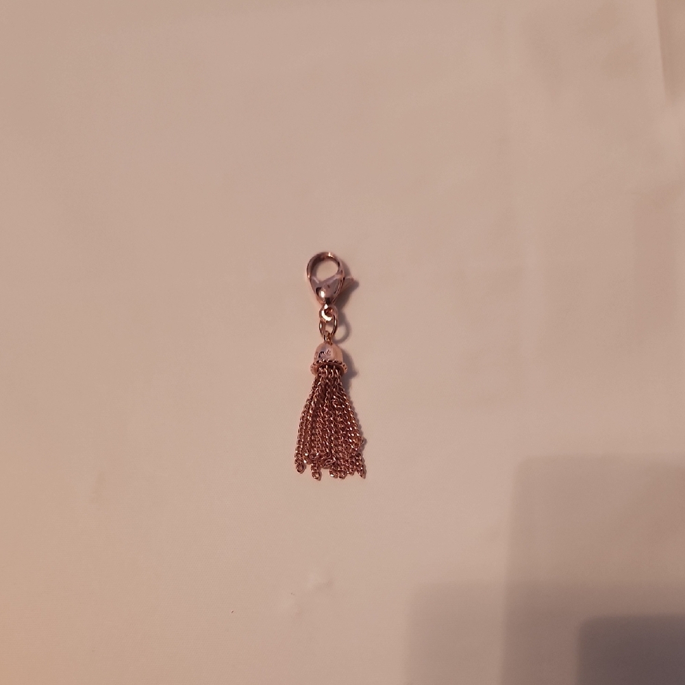 Origami Owl Rose Gold Tassel Necklace Charm